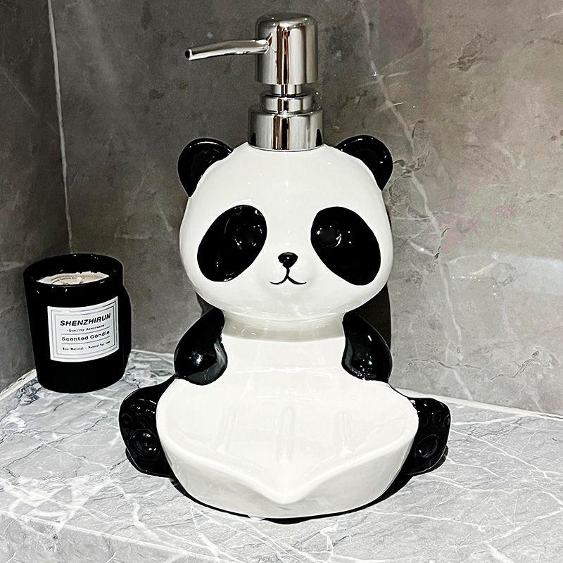 

Ceramic Panda Lotion Bottle Household Portable Soap Box Dual Purpose Delicate Creative Toilet Wash Basin Delicate Bottle Durable