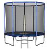 Outdoor Elastic Trampoline, Elastic Mat for Adults for Garden with Safety Net and Padded Edge, Garden and Home Games, Ø244x240cm, Blue and Black