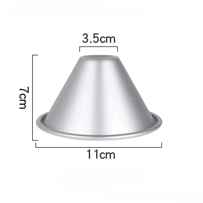 

2025 Hot Diameter Big Volcano Cone Burning Mountain Shape Aluminum Alloy Metal Cake Mold Mousse Cheese Bread Egg Tarts Molds
