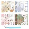 Adesivo de Casa 3D Paisagem Diário Divertido Cena 3D Fofa Caderno DIY Papel Casa de Bonecas em Miniatura Kit DIY para Alívio do Estresse Conveniência Florista Conjunto de 4 Peças,