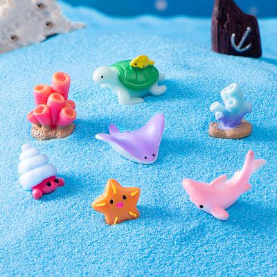 Mini oceánská figurka pryskyřičné ozdoby roztomilý mořský život mořská zvířata malá soška akvárium domácí stolní mikro krajinná dekorace