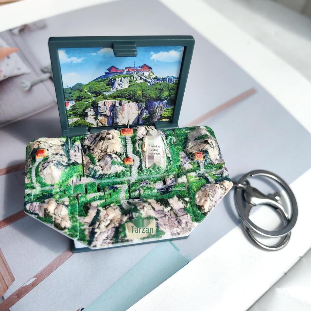 3D Pop-Up Book Keychain: Basketball, Castle, Sailing Ship, Dinosaur, Space Puzzle Pendant
