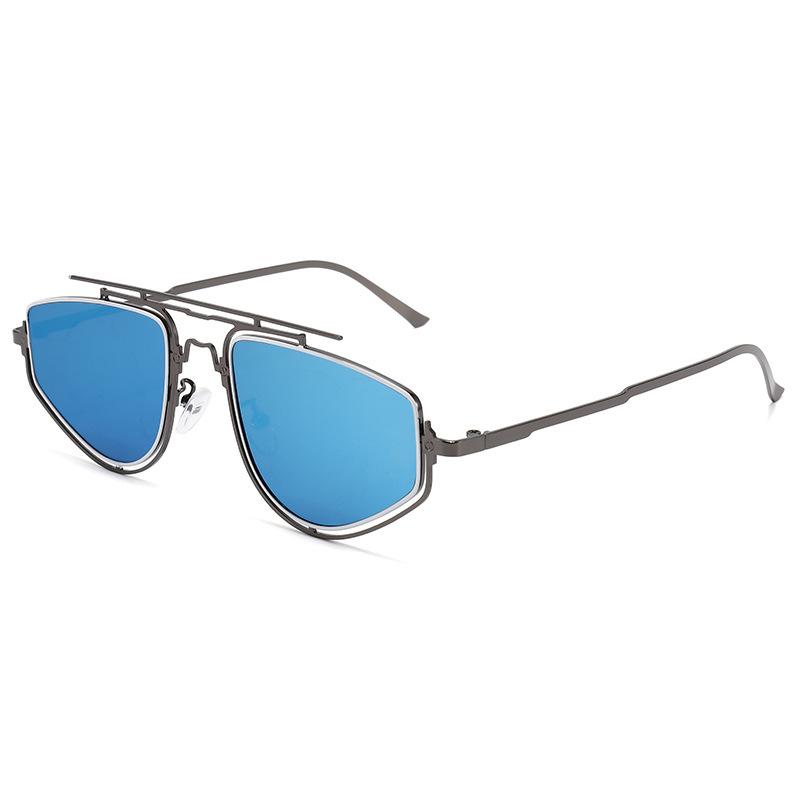 Luxury Hollow Polygon Thin Frame Gradient Women Sunglasses  Personality Punk Style Double Beam Fashion Men Sun Glasses Uv400