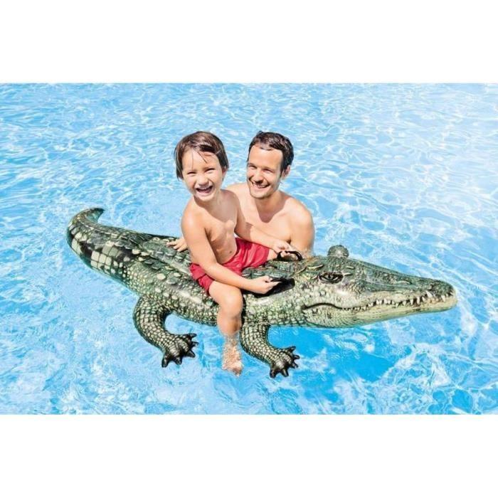 Bouée Gonflable Alligator À Chevaucher INTEX - Dimensions 170 X 86 Cm - Pour Enfants À Partir De 3 Ans