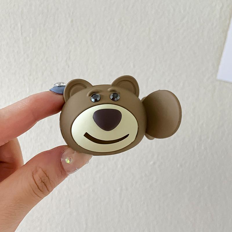 New Frosted Cartoon Bear Grab Hair Clips Women High Ponytail Fixed Artifact Hairpin Cute Mini Cawl Clip Girls Hair Accessories