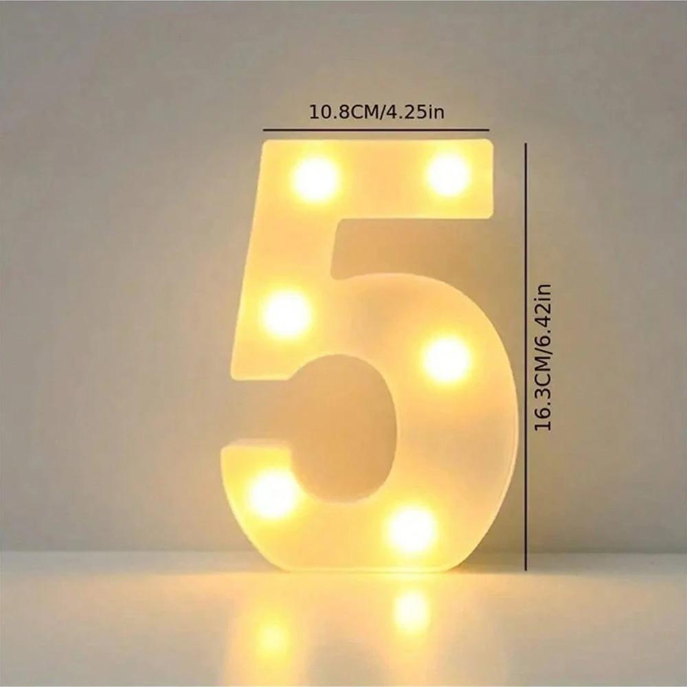 Number 0-9 LED Lights Luminous  Lamp Wedding Decorative Night Light Birthday Party Bedroom Home Decoration