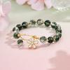 Green Ghost Flower Beaded Bracelet Niche Design High-end Petal Bracelet Girlfriend Light Luxury Gift Jewelry