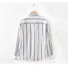 Spring and Summer Cotton Linen Men Tops Japanese Style Square Stripes Long Sleeve Shirt Youth Breathable Shirts for Men