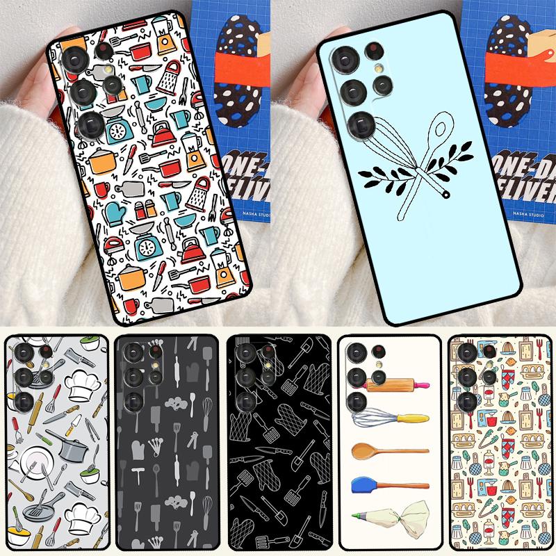 Baking Utensils Soft Case For Samsung Galaxy S24 Ultra S9 S10 S20 S22 S23 Plus S21 FE S25 Ultra Funda Cover