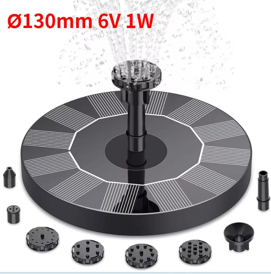 Mini Solcellefontene Basseng Dam Ny Foss Fontene Hageutstyr Dekorasjon Utendørs Solcellefontene Fuglebad 1W/1.4W