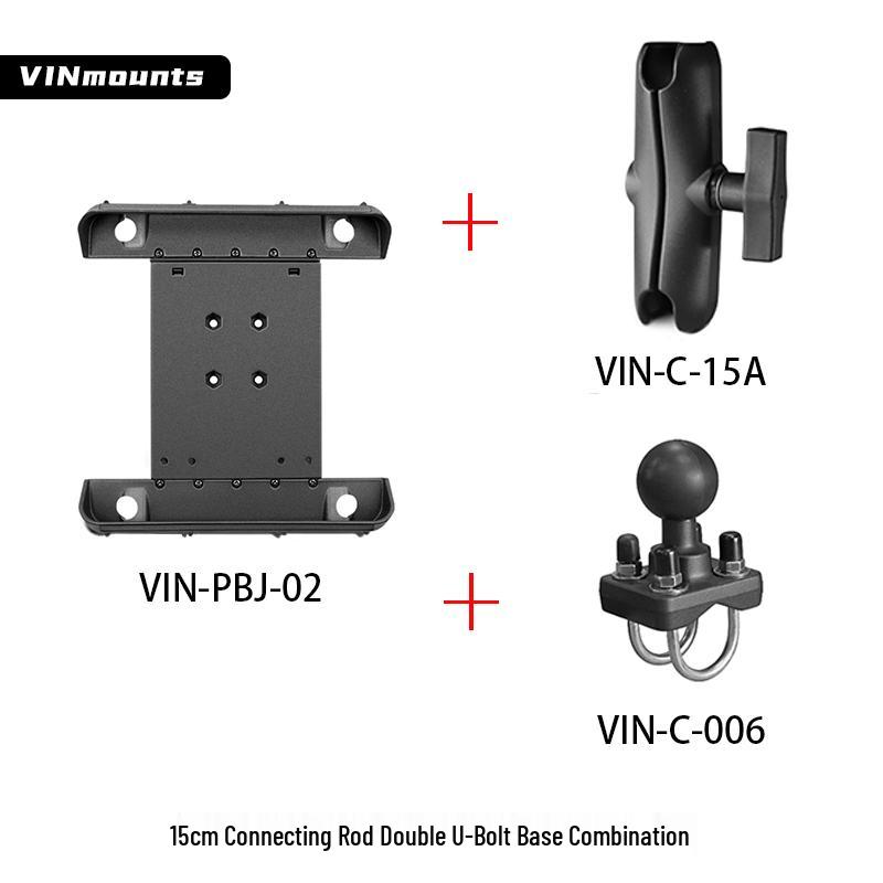 Heavy-Duty Outdoor Tablet Stand with U-bolt Round Tube Mount for 7-14 Inch Tablets