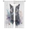 Transparente Vorhänge mit Tierkatzen-Aquarellmuster für Wohnzimmer, Schlafzimmer, Tüll-Vorhang für die Küche, Voile-Vorhang, Blindpaneele