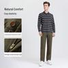 Langdeng Men's Straight-Fit Business Casual Trousers