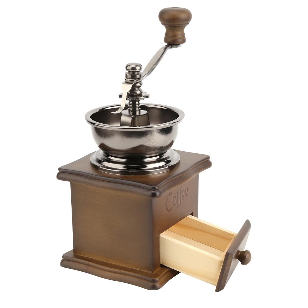 Handkurbelmühle Stahlkern Manuelle Kaffeebohnenmühle Retro-Mühle für Zuhause Camping