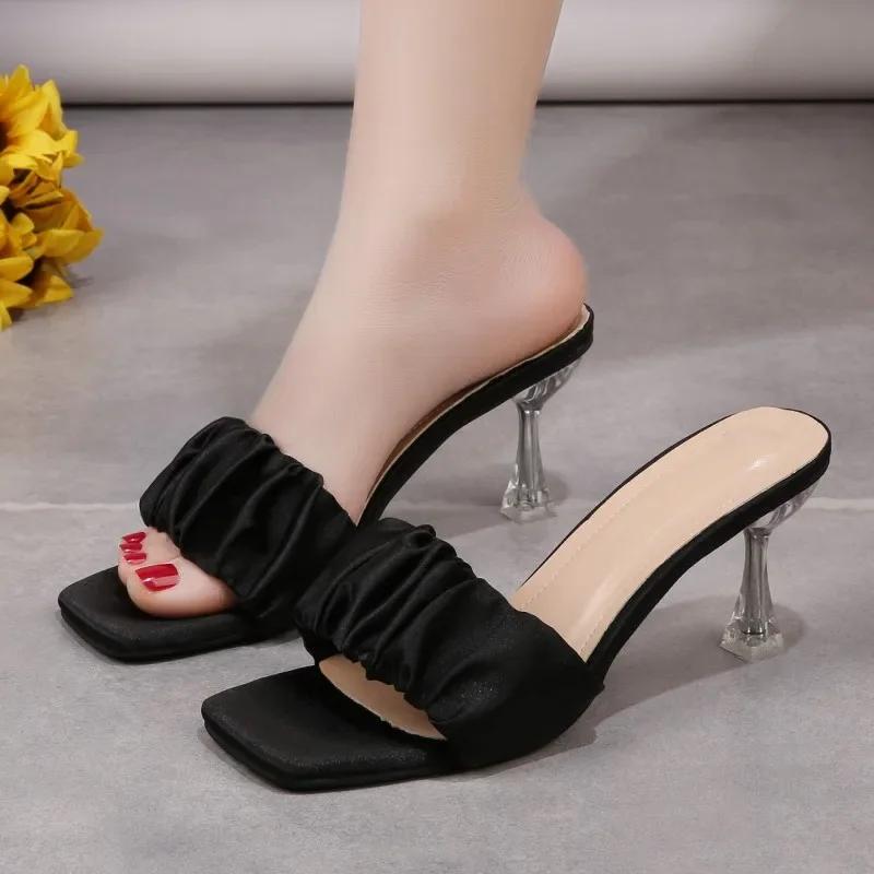New Slippers Summer Women Shoes High Heels Sexy Black Peep Toe Plus Size Ytmtloy Indoor House Slippers Zapatillas Mujer Casa