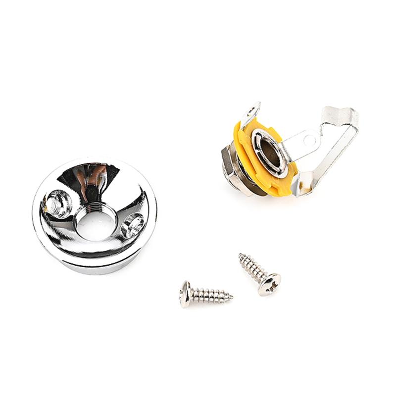 Jack Electric Guitar Parts Electric Guitar Socket Jack Plate Holder for w/ Screw