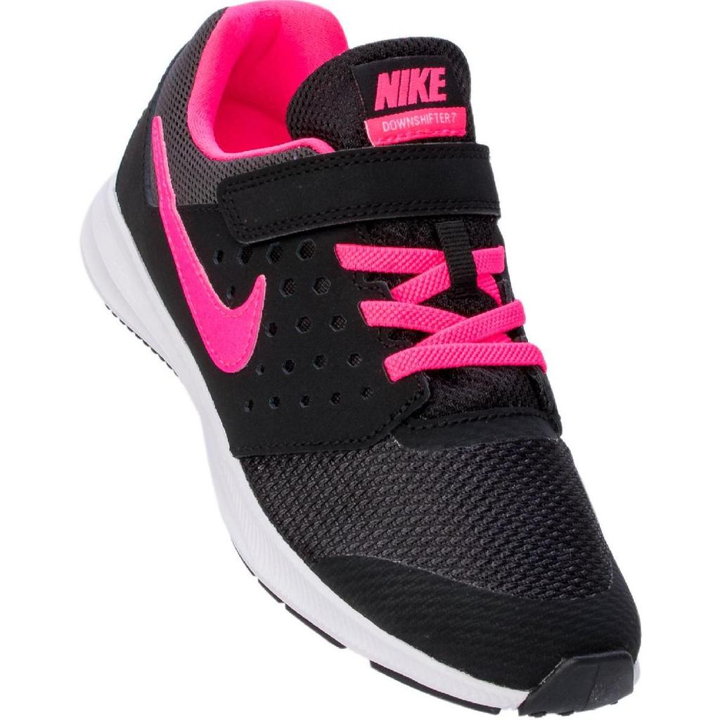 Nike Downshifter 7 GP Soft Comfortable Non-Slip Durable Low-Top Running Shoes Kids sneaker Black Pink 869975-002