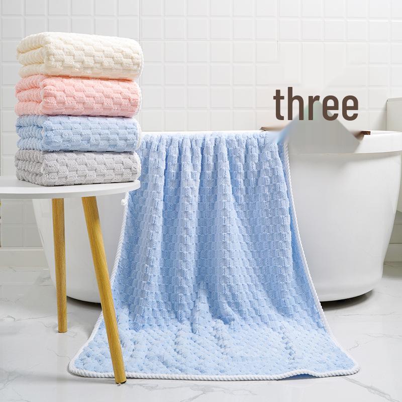 Xiangfengyun Dorge Large Coral Fleece Bath Towel Set - Extra Thick, Soft, and Absorbent (85x150 cm)