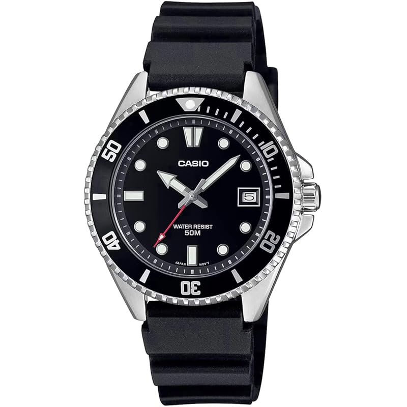 

[Casio] CASIO standard analog watch MDV-10-1A1V boys ladies girls black bezel urethane band overseas model [product]
