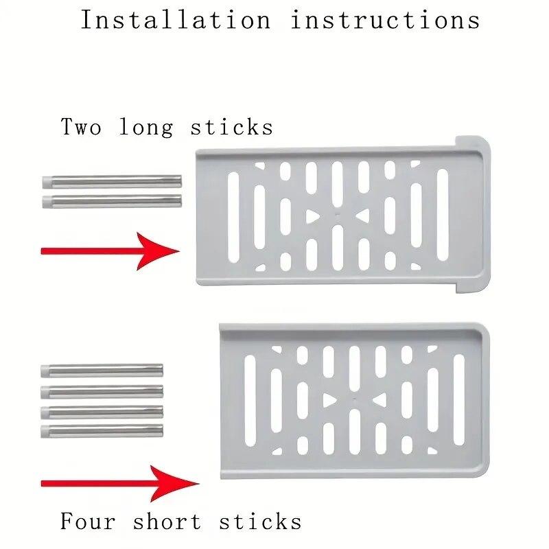 1pc Retractable Kitchen Shelf Household Multifunctional Cabinet Layered Dish Seasoning Bottle Finishing Stainless Storage Rack