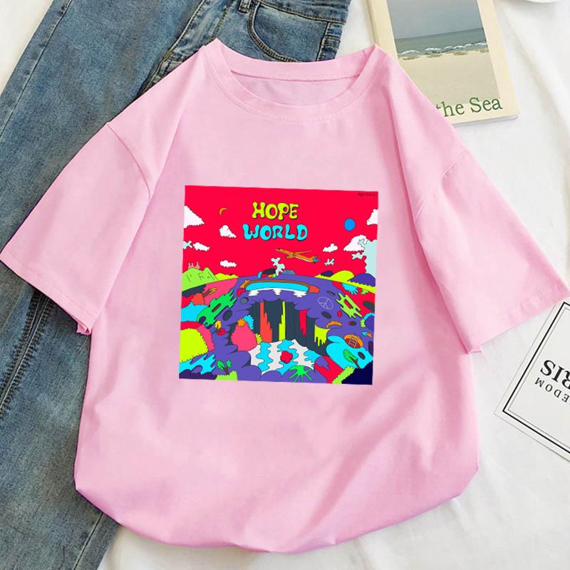 

Плюс размер S-5XL Kpop J-hope Hope World футболка унисекс уличная футболка повседневная футболка с короткими рукавами Homme хип-хоп футболки хлопковая футболка с рисунком 4XL