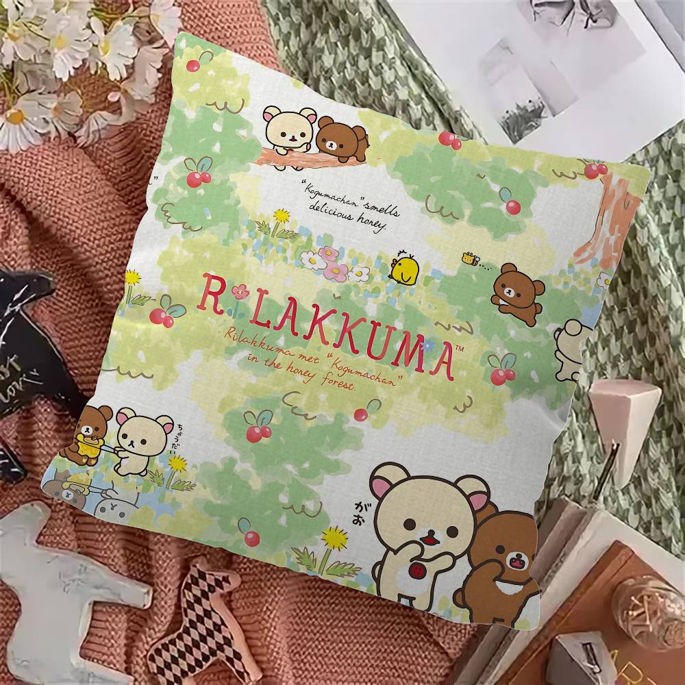 Japan Anime Cute Cartoon R-Rilakkuma Cushion Cover Inches Farmhouse Decor Home Throw Pillow Covers For Couch Decorations
