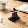 Scratch-resistant Desk Accessory Kneeling Knight Pen Holder 3D Printed Armor Warrior Unique Ninja Decor Organizer Executive Rest for Office,