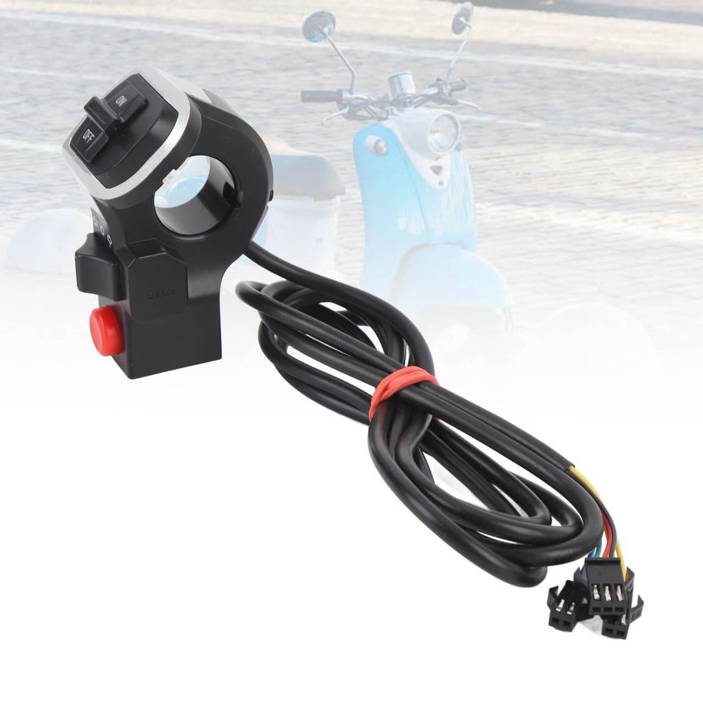 Motorcycle Horn Turn Signal Headlight Switch 4.9ft Cable Compact 3 in 1 Scooter Handlebar Control Switch