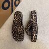 Small thick-soled pinch-foot leopard print flip-flops for women's summer wear new flat-bottomed fashionable cool slippers