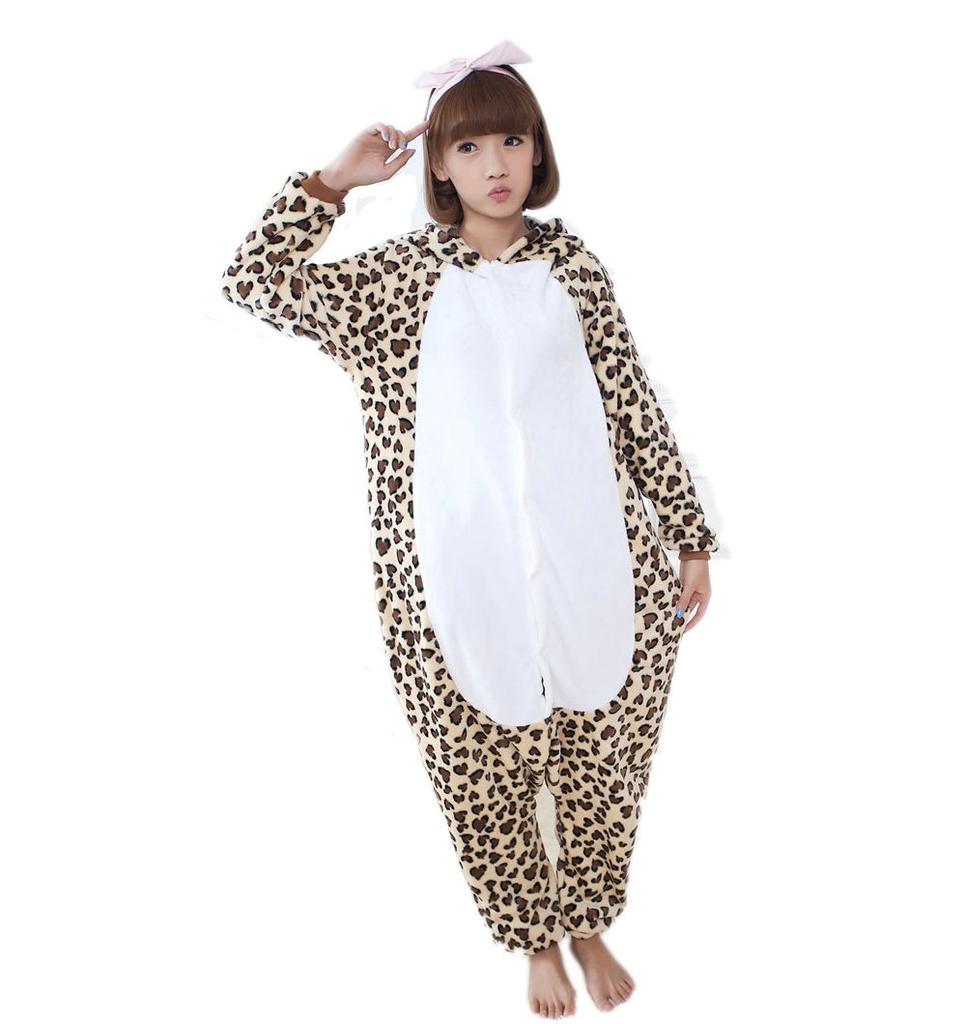 Leopard Kigurumi Pajamas for Adults, Loungewear, Animal Cosplay Costume, Halloween, Christmas, Unisex (Size M (159cm-168cm))