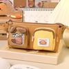 PVC Cartoon Canvas Pen Bag Chestnut Stationery Storage Bag Cute Bear Pencil Pouch  Term Begins
