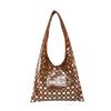 Women Polka Dot Rivet Bag Large Capacity PU Leather Fashion Shoulder Bag Punk Rivet Tote Bag Ladies Travel Bag