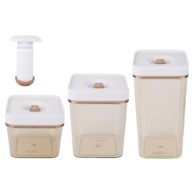 Kitchen Container with Silicone Sealed Lid Refrigerator Food Vacuum Storage Box Airtight Fridge Organiser for Fruit