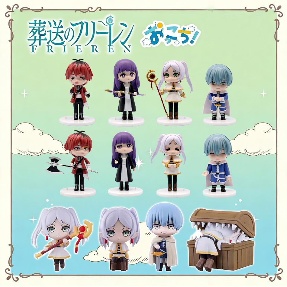8-10Cm Frieren: Beyond Journey'S End Anime Figure Sitting Fern Action Figures Frieren Noodle Stopper Figure Collection Model Toy
