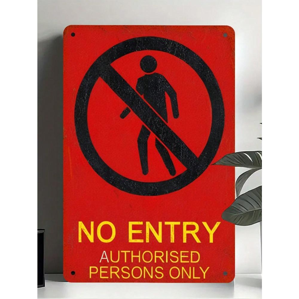 Retro Authorized Personnel Only Sign Metal Tin Plaque Wall Decor for Bar Cafe Garage