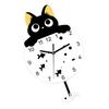 Cats Clock for Kitchen Bedroom Decorative Clock Acrylic Wall Clocks Battery Operated Pendulum Wall Clock None Ticking