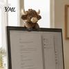 Einzigartiges Büro-Arbeitsplatz-Gadget Niedliche Hochlandkuh Monitor-Sitzer Dekoration, 3D-gedruckte Figur, Lustiger Computerbildschirm-Topper Schreibtisch-Ornament