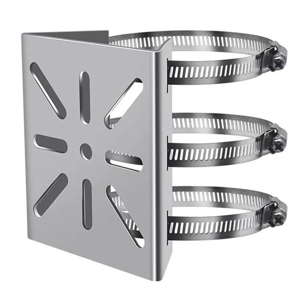 CCTV Camera Mount Weatherproof Stainless Steel Pole Clamp Bracket for Outdoor Surveillance