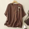 T-shirt for Women Summer Large Size Cotton T-shirt Soft Loose Printed Casual Comfortable Pullover T-shirt Top