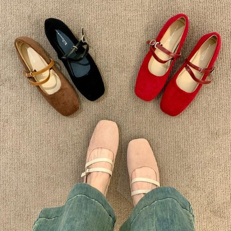 Fashion French Vintage Shallow Mouth Mary Jane Girl Fall/Winter 2025 New Suede One Strap Vintage Versatile Single Shoes