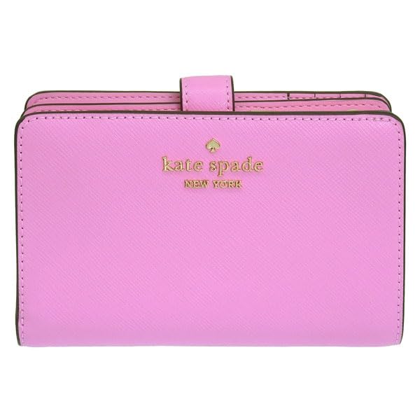 Kate Spade Women's Compact Bifold Wallet, Pink Leather, Outlet Brand, Madison Medium Compact Bifold Wallet, MADISON SAFFIANO LEATHER MEDIU KC580 655