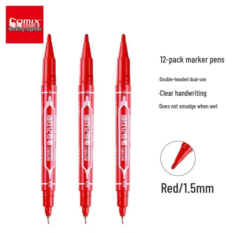 Comix Quick-Dry Dual-Tip Oily Marker Pen (MK804)