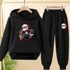 children's Hoodie Anime Demon Slayer Suitable hooded sweatshirt outerwear pants set autumn clothing for