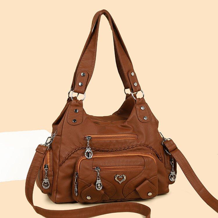 Multi-pocket Tote Bag Women s Large-capacity Shoulder Messenger Bag коричневый
