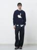GENERALIDEA Unisex Swan Jacquard Knit Pullover [Navy] / Sbe4U05015