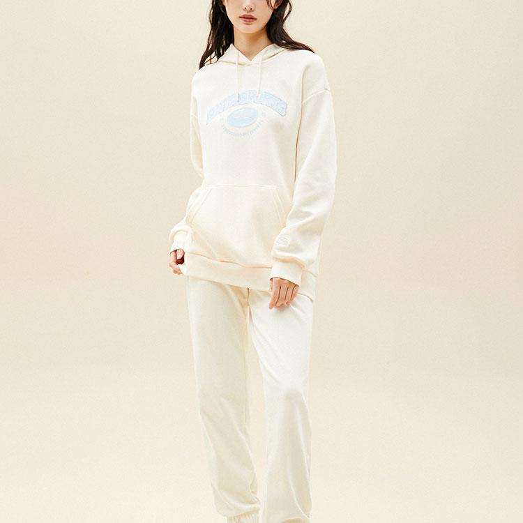 Anta Lifestyle Series Lettered Hooded Pullover Sweatshirt Women Sweatshirt Corn-White 162318758-1