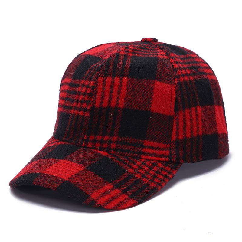 Cotton Breathable Baseball Cap for Men and Women Black and White Checkered Duck Tongue Hat Student Sun Hat