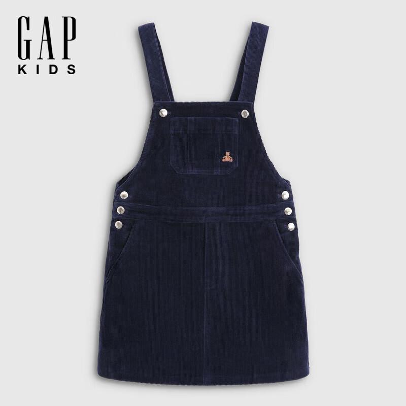 Gap Girls  2025 Autumn Corduroy Bear Embroidered Suspender Dress 120/60