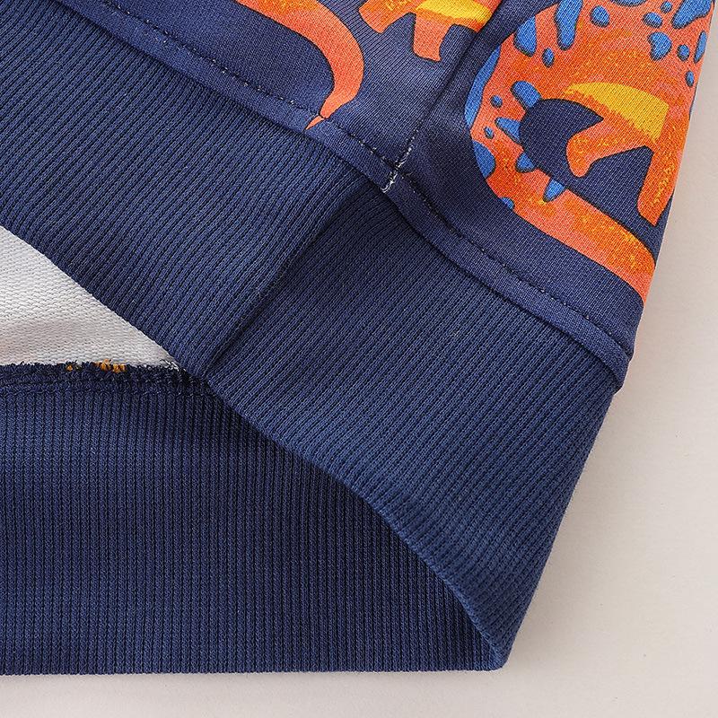 Autumn Children's Cartoon Terry Sweatshirt - European & American Style, Long-Sleeved for Boys