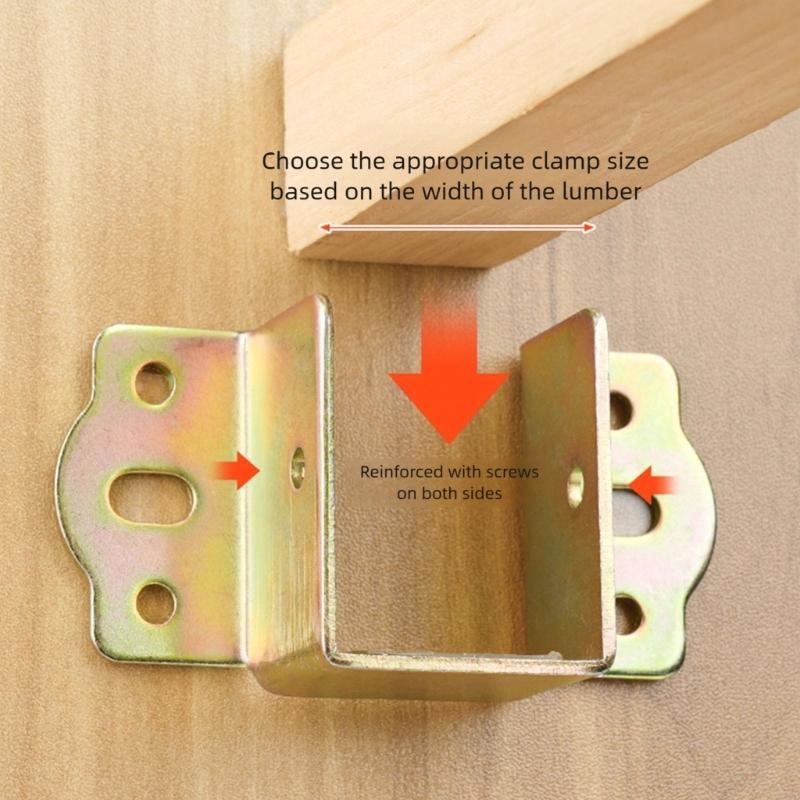 4lots Thicken Metal Bed Frame Support High Strengths Bed Clamps for Secure Bed Board Connection M4YD